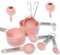 Measuring Cups and Spoons Set of 8pcs - Cute Pink Stainless Steel Handle, XGiGiX Plastic Measure Spoon and Cup Set