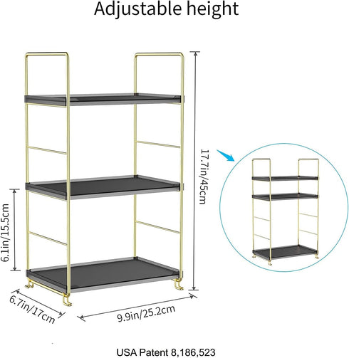 kaileyouxiangongsi 3-Tier Countertop Freestanding Organizer Shelf, Bathroom Organizer, Makeup Organizer -Corner Storage