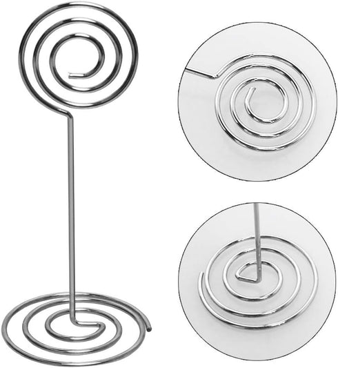 Table Number Card Holders, 25 Pack Picture Holders for Tables, Wire Shape Clips for Wedding Party, Silver