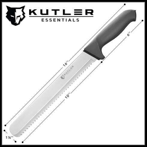 KUTLER Professional 10-Inch Bread Knife and Cake Slicer, Ultra-Sharp Stainless Steel Cutlery