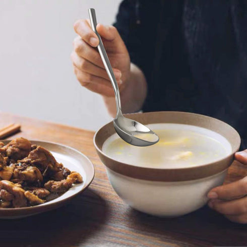 4-Piece Small Stainless Steel Gravy Soup Spoon Set, Perfect for Serving