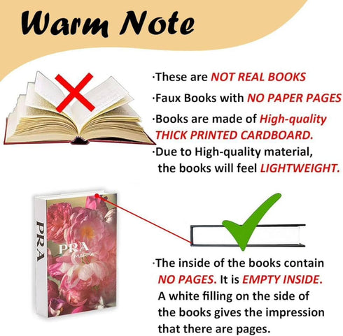 RUAZOLYX Set 3 of Decorative Faux Books for Home Decor Designer Hard Cardboard Coffee Table Bookshelf Display Modern