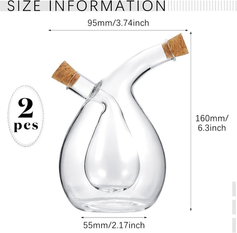 2 2 1 Suclain Pcs Oil and Vinegar Dispenser, in Glass Olive Oil and Vinegar Cruet Dispenser Bottle, Olive Soy Sauce