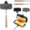 Breakfast Sandwich Maker, Double-Side Hot Dog Toaster with Removable Handle for Pancakes and Omelets