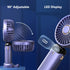 Portable Handheld Fan, USB Rechargeable Mini Desk Fan, 4800mAh, 90° Foldable with LED Display for Indoor Outdoor