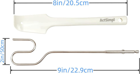 Peanut Butter Stirrer with a Silicone Spatula, Stainless Steel Natural Peanut Butter Stirrer Tool for Hand Mixers
