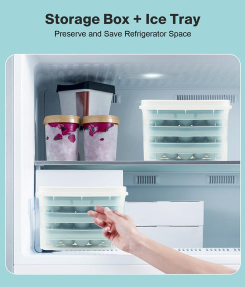 Ice Trays for Freezer, 3-Pack Ice Cube Trays with Lid for Ice Balls, Juice, Coffee, and Cocktails