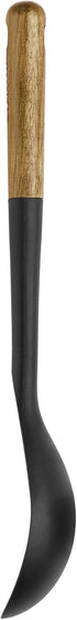 STAUB Serving Spoon: Durable BPA-Free Matte Black Silicone with Acacia Wood Handles for Nonstick Cooking