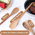 Delicate Wooden Utensils for Cooking, Set of 3 Acacia Wooden Spoons, Spatula Set, Safe for Nonstick Cookware, Easy to