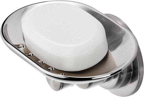 JiePai Suction Cup Soap Dish - Elegant Wall Mounted Soap Holder for Bathroom Kitchen
