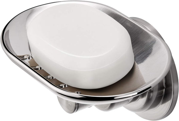 JiePai Suction Cup Soap Dish - Elegant Wall Mounted Soap Holder for Bathroom Kitchen