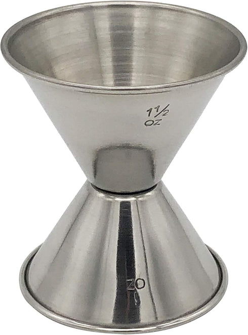 Hudson & Lane Stainless Steel Cocktail Barware Double Measuring Jigger, 1 oz x 1.5 oz