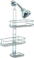InterDesign Linea Adjustable Shower Caddy - Bathroom Storage Shelves for Shampoo, Soap, Silver