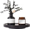 9" Wood Lazy Susan Organizer, Round Turntable for Kitchen Cabinet, Bathroom Decor, Black Decorative Tray for Vanity