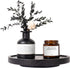 9" Wood Lazy Susan Organizer, Round Turntable for Kitchen Cabinet, Bathroom Decor, Black Decorative Tray for Vanity