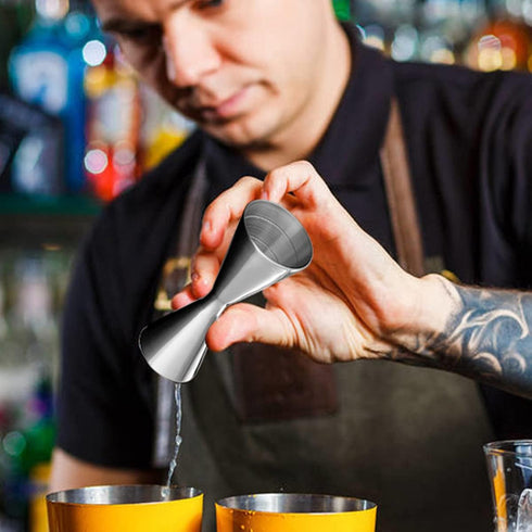 Double Cocktail Jigger with Measurements, 2 oz 1 oz Jigger for Bartending, 304 Stainless Steel Bar Tools