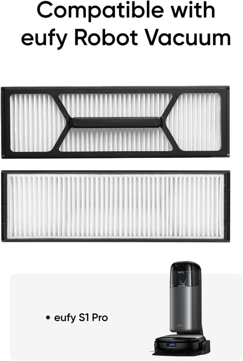 eufy High-Performance Filter for Robot Vacuum Omni S1 Pro, 2 Packs Included