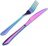 Rainbow Silverware Set - 20-Piece Stainless Steel Flatware Set with Round Edge, Service for 4, Dishwasher Safe
