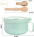 Yesland 4 Pack Soup Mug Containers with Lids, 28 oz Microwavable Ramen Bowl Wheat Straw Noodle Soup Cups with Lid and Handle for Ramen Noodles, Soup, Beverages, Green, Pink