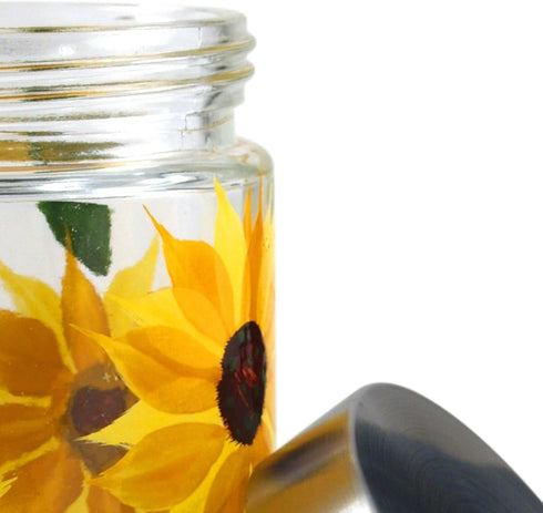 Grant Howard Sunflower Hand Painted Glass Storage Jar - 42 oz, Multicolor