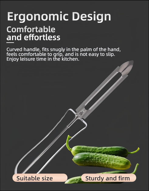 RyanDesign Commercial Professional Stainless Steel Peeler - Swivel Blade, Ergonomic Handle, Potato Eye Remover - Grade