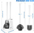 Toilet Plunger and Brush Set - Heavy Duty Silicone Bowl Brush and Plunger Combo with Ventilated Holder, White