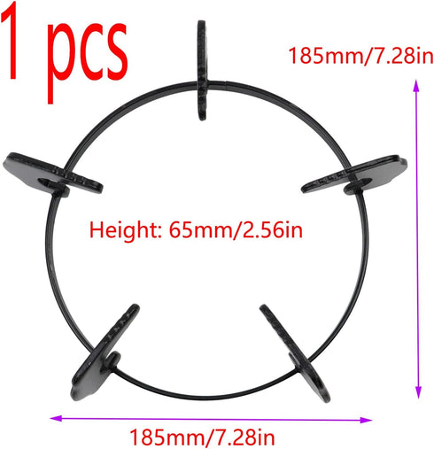 Cast Iron Gas Stove Wok Rack,7.28Inch Wok Support Ring Brackets,Milk Pot Wok Support Holder,Black