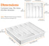 Lifewit Silverware Organizer with Lid, Covered Utensil Tray for Kitchen Drawer and Countertop, 6 Compartments, White