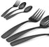 O.C.E. 5-Piece Matte Black Serving Flatware Set, Stainless Steel Utensil Set, Dishwasher Safe Hostess Tableware