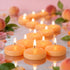 36 Packs 3 Inch Honey Peach Scented Floating Candles, 8-10 Hours Burn