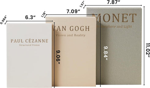hongqu us Set 3 9.06 6.3 0.984,9.84 7.09 1.18,11.02x 7.87x Aesthetic Decorative Books - Coffee Table Books Decor - Faux