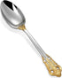 KEAWELL Luxury Dinner Spoon Set of 4, 18/10 Stainless Steel, Mirror Polished Silverware Spoon (Gold Accent)