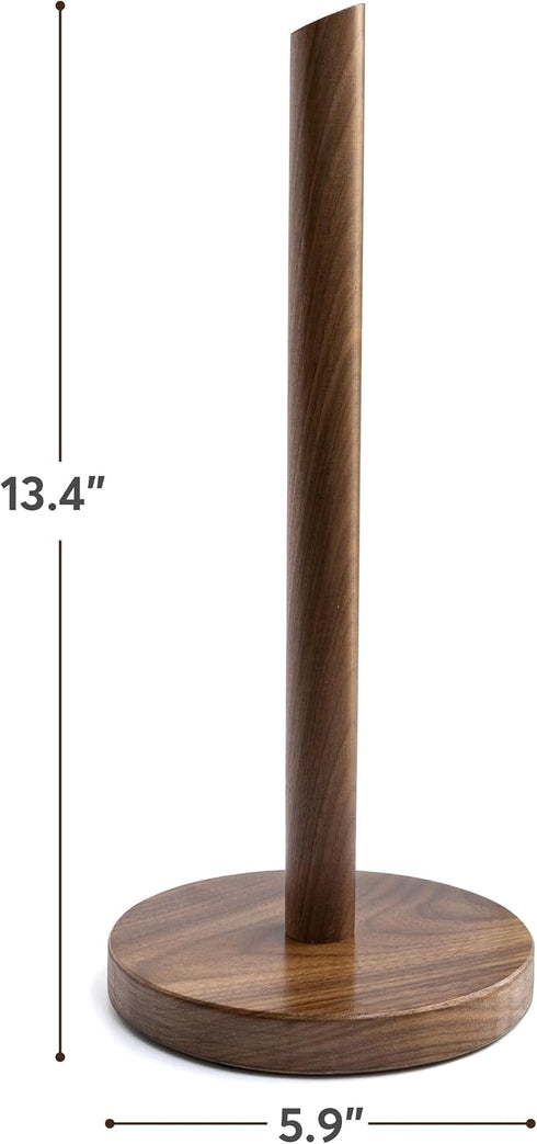 Countertop, Wooden Paper Towel Holder - Walnut Suction Cup Paper Roll Dispenser for Kitchen, Bathroom Laundry Simple
