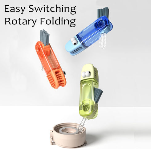 4-in-1 Bottle Cleaning Brush Set, Multifunction Silicone Cup Lid Gap Cleaner, 3 Pcs, Home Kitchen Crevice Tools,