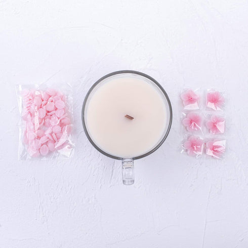 Romantic Sakura Cup Scented Soy Candle, Birthday Gift Wedding Favor