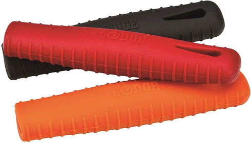 Lodge Silicone Hot Handle Holder - Dishwasher Safe Heat Protection for Lodge Carbon Steel Pan Products - Orange