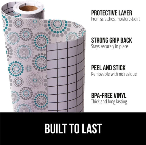 GORILLA GRIP Peel and Stick Paper, Removable Cover for Books, Cabinets, Easy Install, 11.8 in x 20 FT