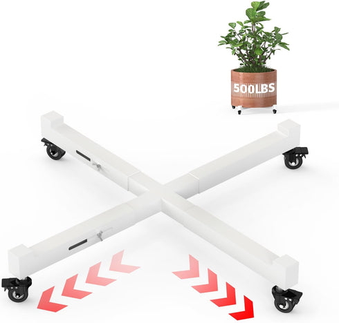 Plant Caddy With Wheels, Adjustable 14in to 21inch Heavy Duty Rolling Plant