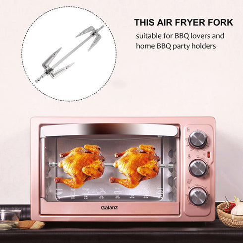 Toddmomy Stainless Steel Air Fryer Rotisserie Forks, Grill Forks for BBQ, Home Kitchen Outdoor Camping, Silver.