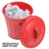 POPETPOP Galvanized Trash Can with Lid Mini Desktop Wastebasket Metal Garbage Bin Pen Holder Flowerpot Metal Utility Pail Small Buckets Organizer Kitchen Countertop Trash Containers