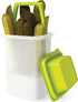 Home-X Pickle Container with Strainer - BPA Free Jalapeno Holder for Mess-Free Food Storage, Easy Open Lid Design