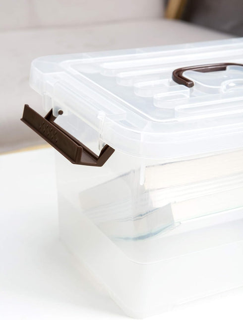 Plastic Storage Latch Bins with Lids, 8 Packs 6Qt Stackable Storage Boxes for Organizing