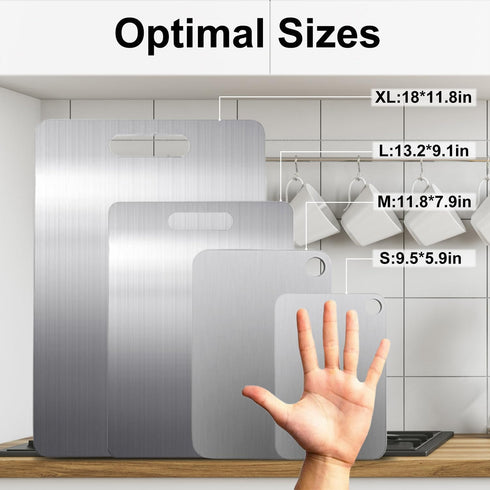 Size)11.8 7.9in) Stainless Steel Cutting Board, Double Sided Steel Cutting Boards for Kitchen Meat Vegetables