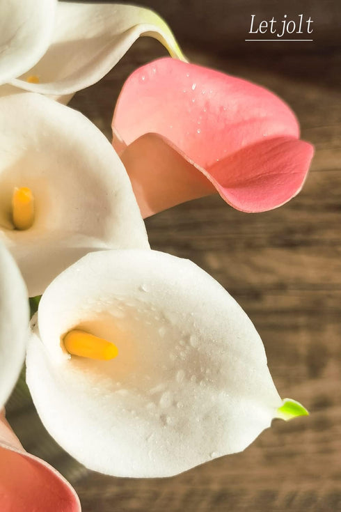 Letjolt Artificial Calla Lily White Flowers, 12Pcs Fake Flower Bouquet for Home Decoration Wedding Party Decor