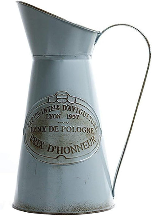 VANCORE Shabby Chic Large Metal Jug Flower Pitcher Vase