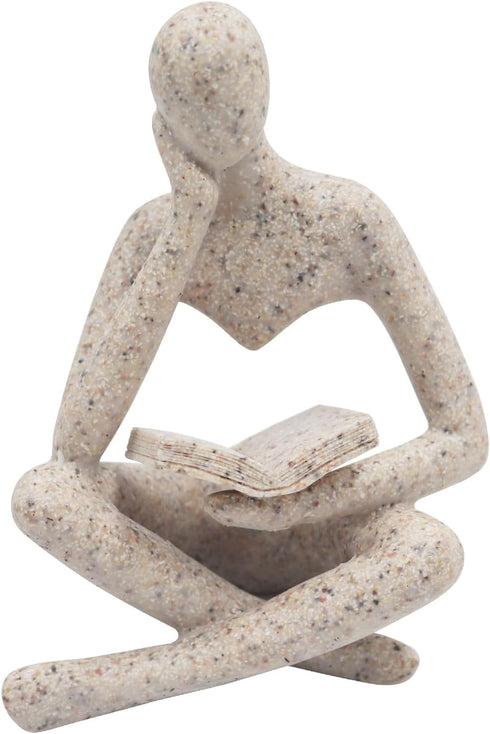 MinrzPet Bookshelf Decor, Reading Thinker Sculpture Figurine, Coffee Table Decor, Entry Way Table