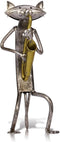 Too-arts A Playing Saxophone Cat Metal Sculpture, Iron Statue Handwork Handicrafts, 3 Funny Design