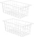 Slideep Chest Freezer Organizer Bins 16.5 Inch, Deep Metal Wire Storage Container for Kitchen, White, Set of 2
