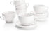 Sweese 6 Ounce Cappuccino Cups with Saucers, Porcelain Double Espresso Cups Set of 6