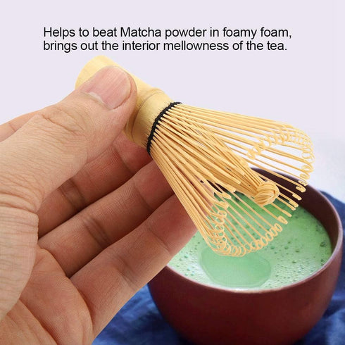 Matcha Green Tea Whisk - Natural Bamboo Chasen for Preparing Matcha Powder, Traditional Scoop (54 Prongs)